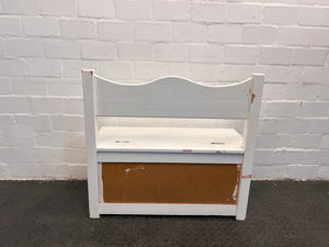 White Wooden Toy Box with Backrest