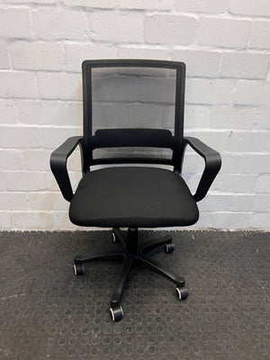 Black Mesh Mid Back Office Chair on Wheels