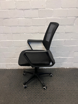 Black Mesh Mid Back Office Chair on Wheels