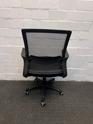 Black Mesh Mid Back Office Chair on Wheels