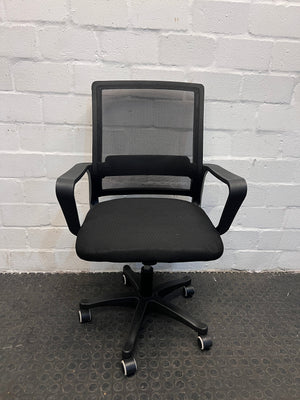 Black Mesh Mid Back Office Chair on Wheels