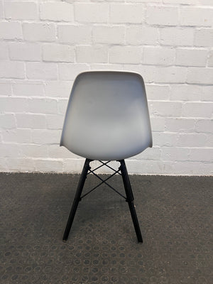 White Fanbin Dining Chairs with Black Legs