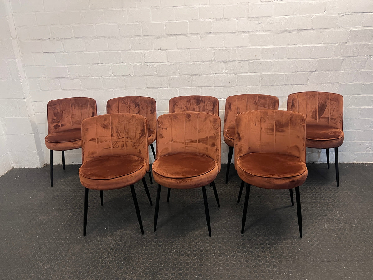 Modern Brown Suede Dining Chair