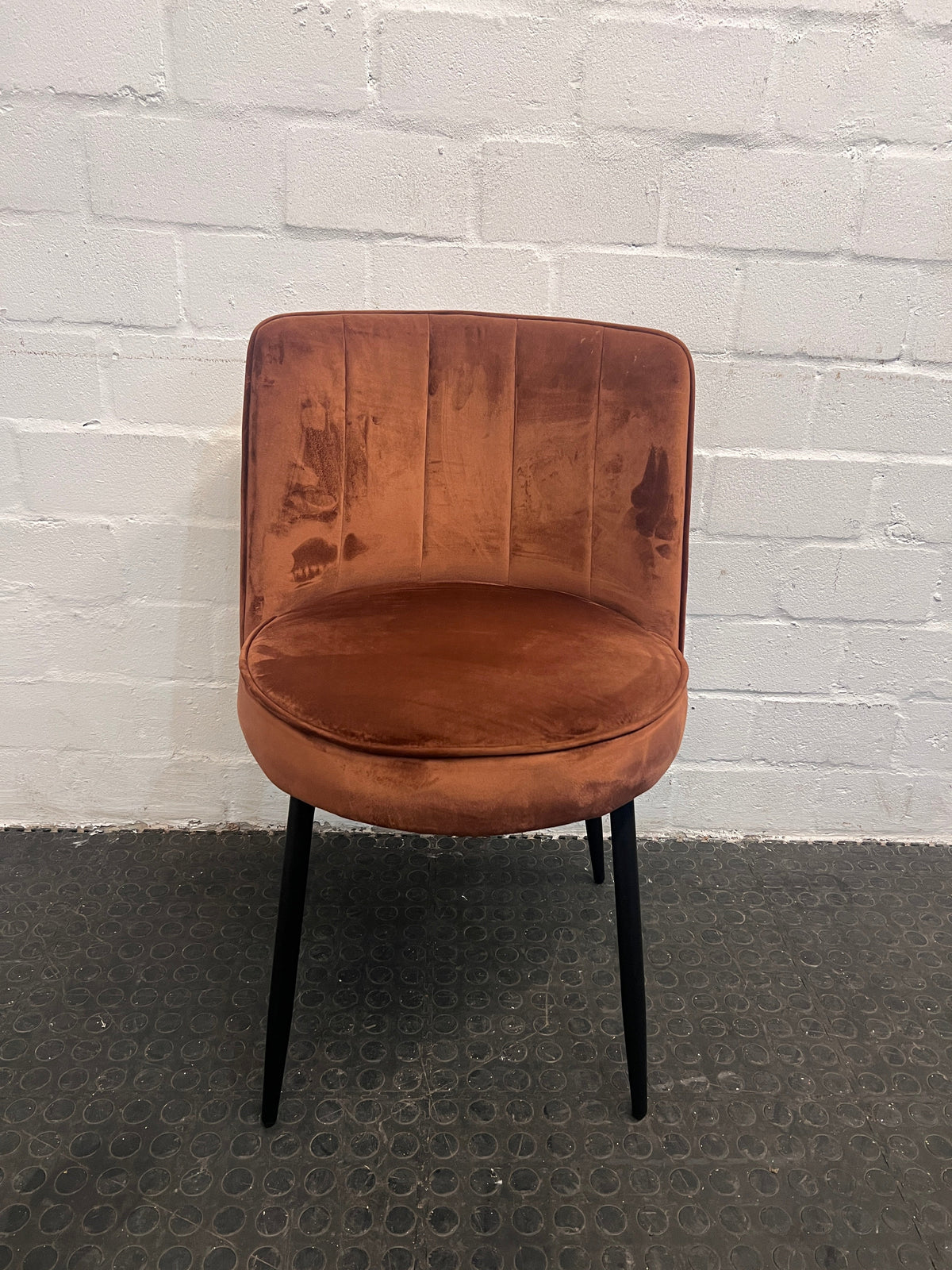 Modern Brown Suede Dining Chair