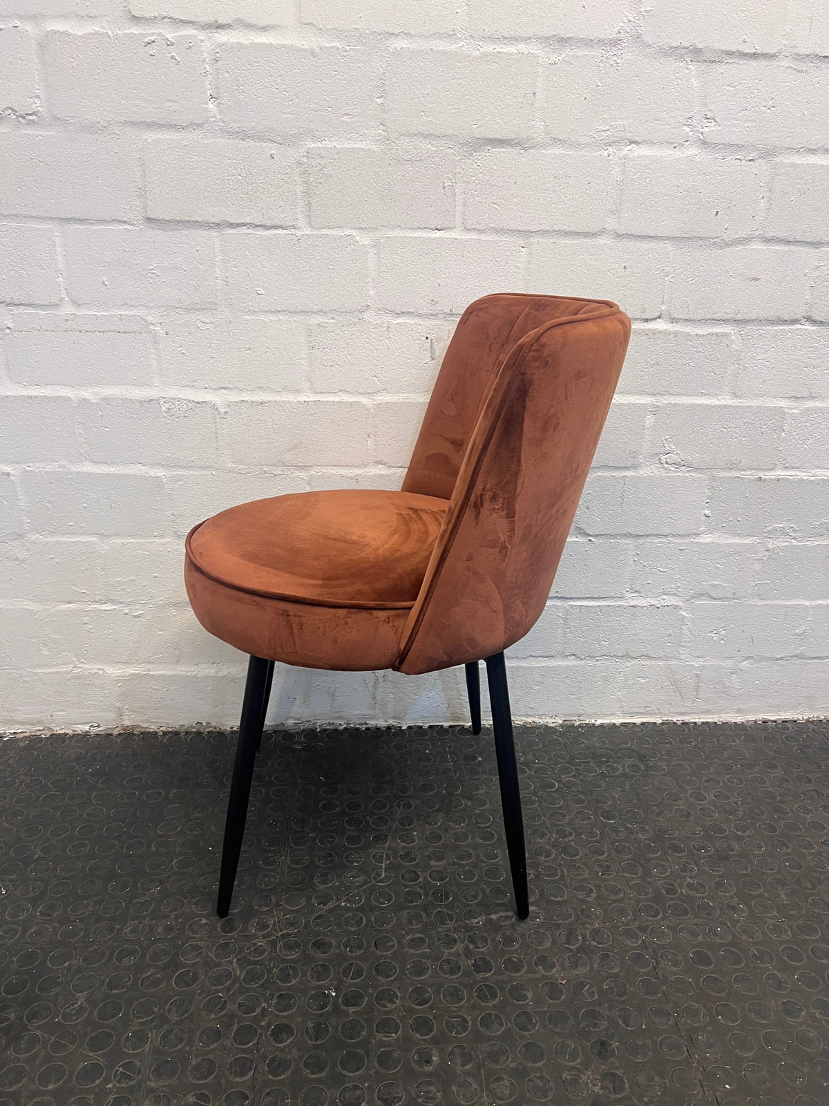 Modern Brown Suede Dining Chair