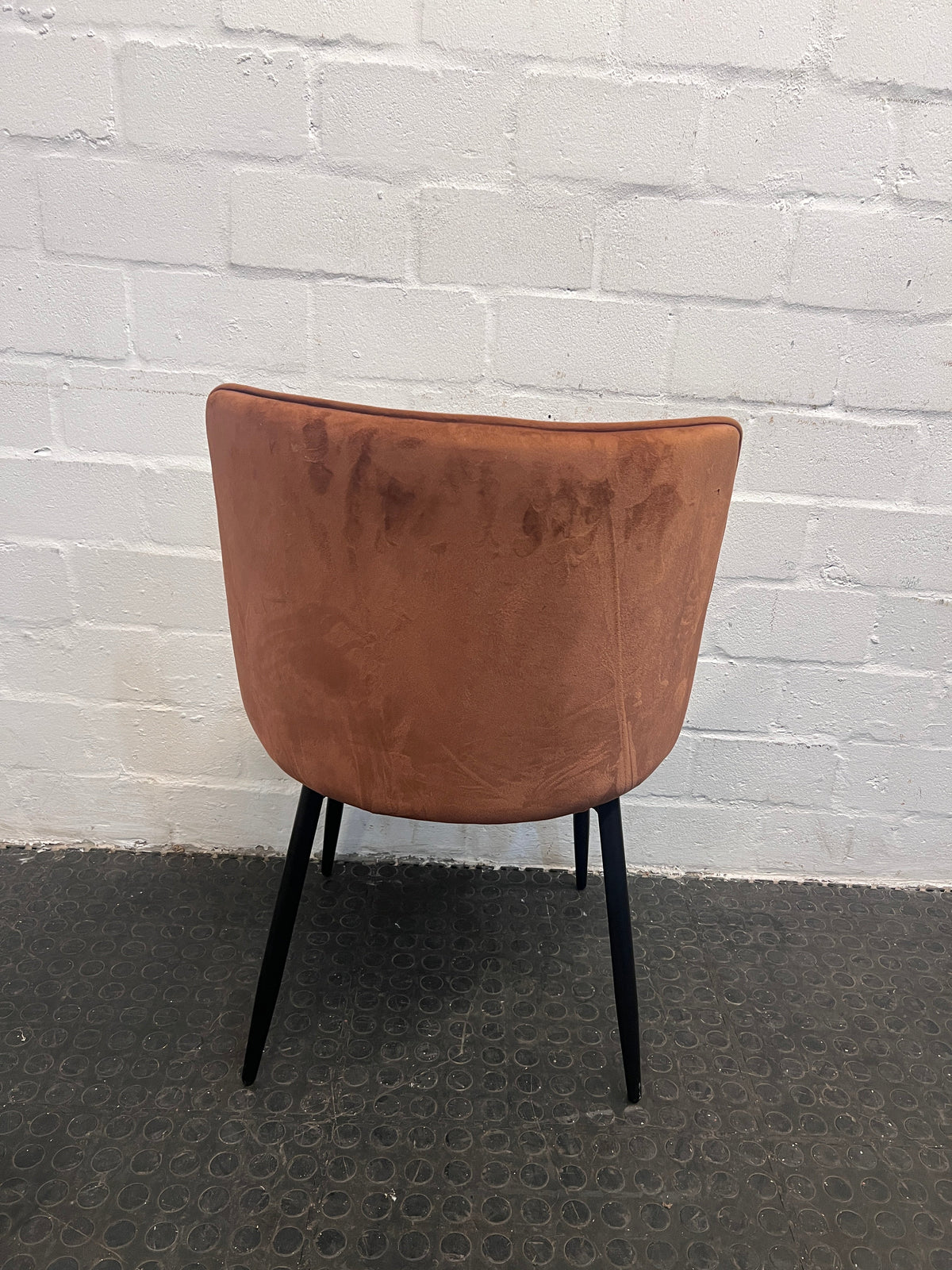Modern Brown Suede Dining Chair