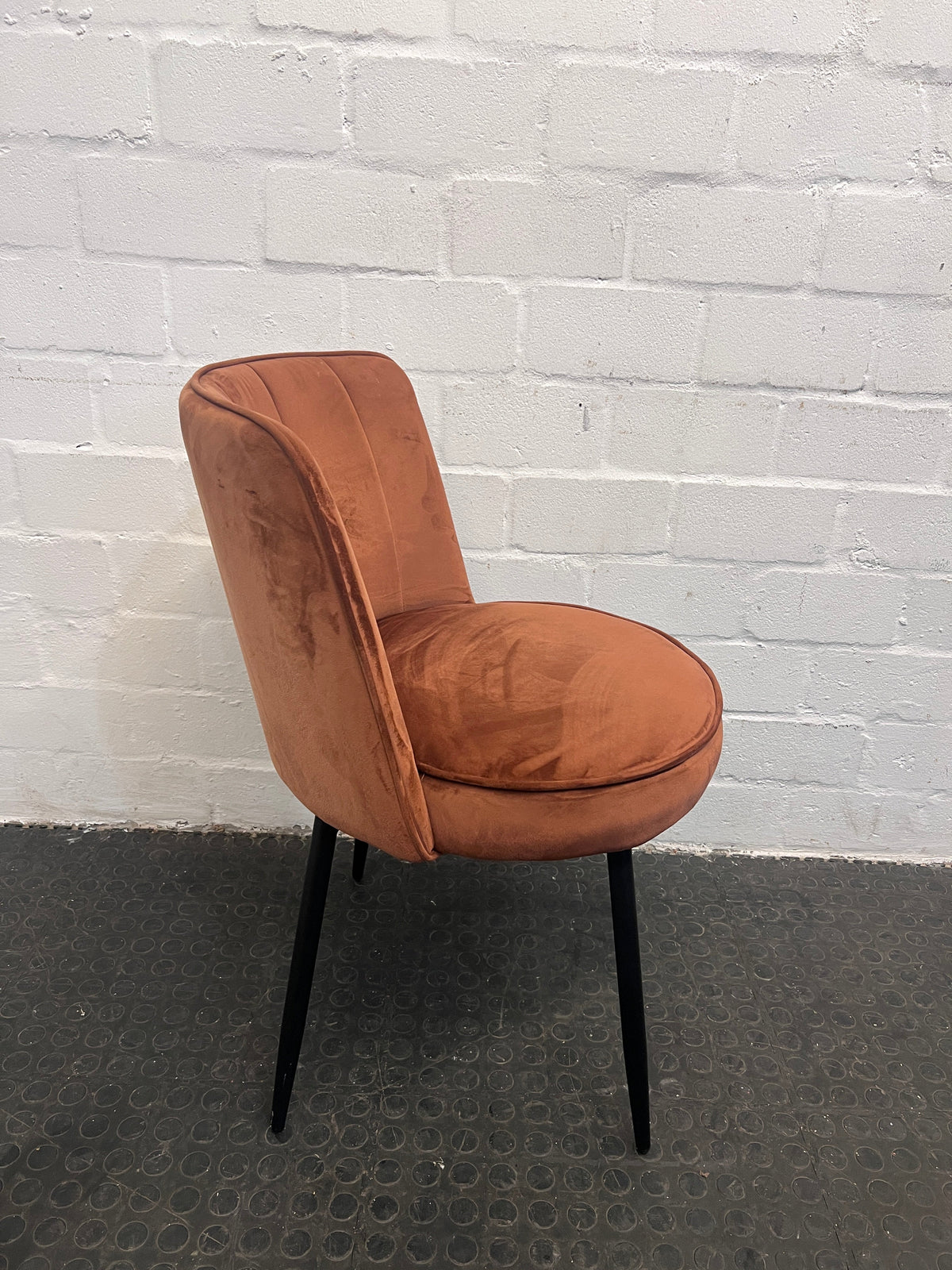 Modern Brown Suede Dining Chair
