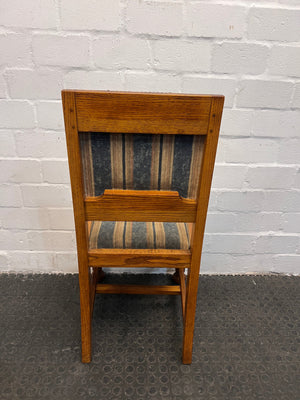 Solid Wooden Striped Seat Dining Chairs with Turned Legs