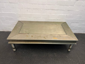 Large Wooden Coffee Table (Chipped Paint)