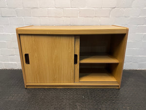 Wood Print Sliding Dual Door Credenza