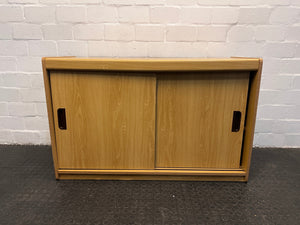 Wood Print Sliding Dual Door Credenza