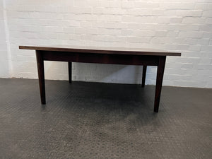 Dark Brown Wooden Boardroom Table (184cm x 154cm x 77cm) - REDUCED