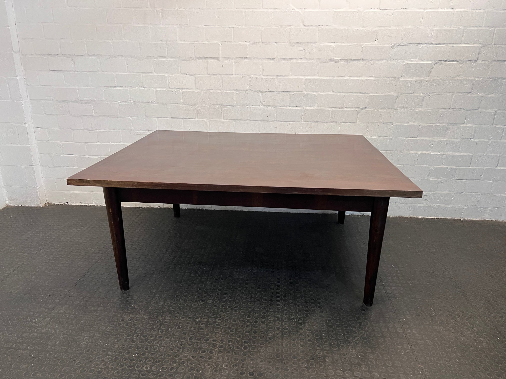 Dark Brown Wooden Boardroom Table (184cm x 154cm x 77cm) - REDUCED