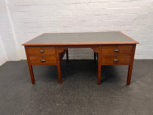 Large Wooden Four Drawer Desk