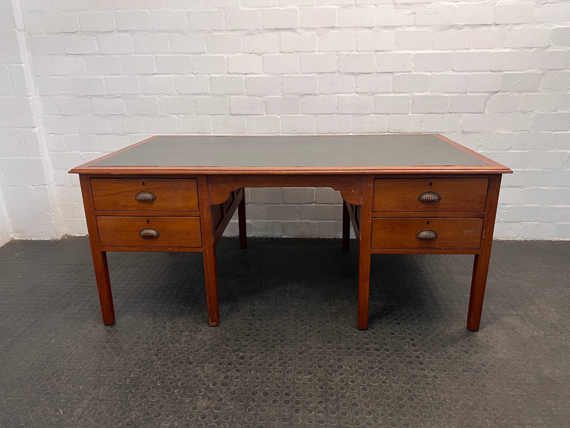 Large Wooden Four Drawer Desk