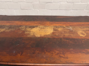 Imbuia Six Seater Dining Table (Needs Refinishing) - REDUCED