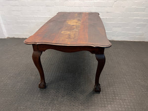 Imbuia Six Seater Dining Table (Needs Refinishing) - REDUCED