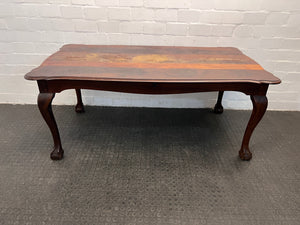 Imbuia Six Seater Dining Table (Needs Refinishing) - REDUCED