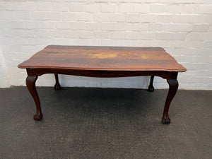 Imbuia Six Seater Dining Table (Needs Refinishing) - REDUCED