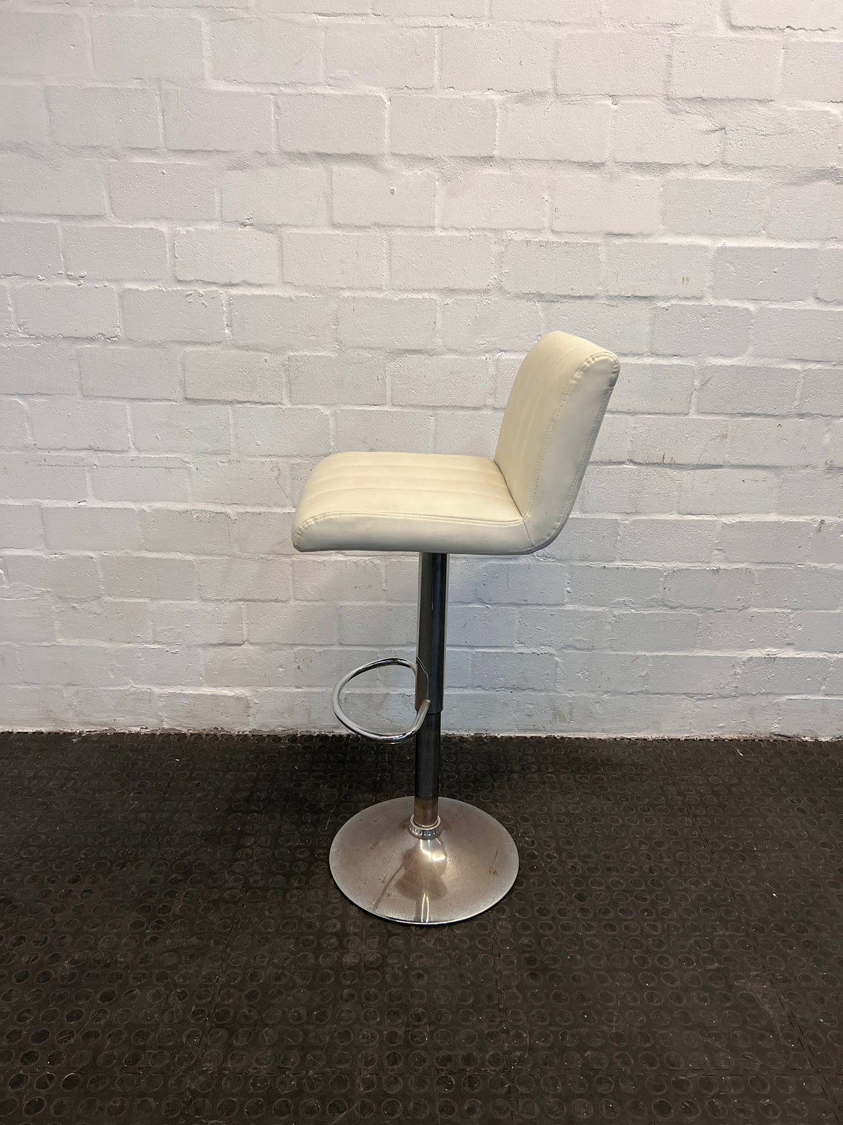 Cream Leather Bar Stool - PRICE DROP