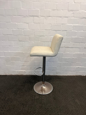 Cream Leather Bar Stool