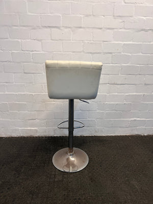 Cream Leather Bar Stool