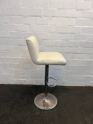 Cream Leather Bar Stool