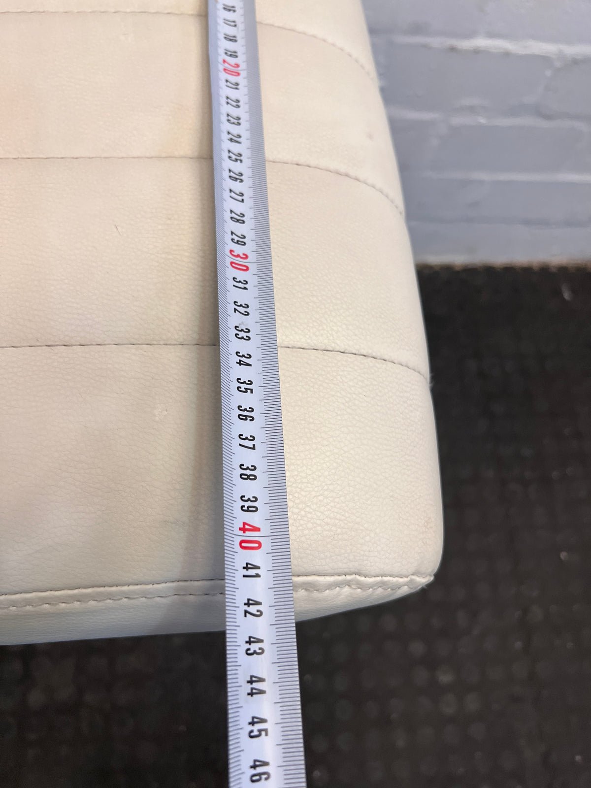 Cream Leather Bar Stool - PRICE DROP