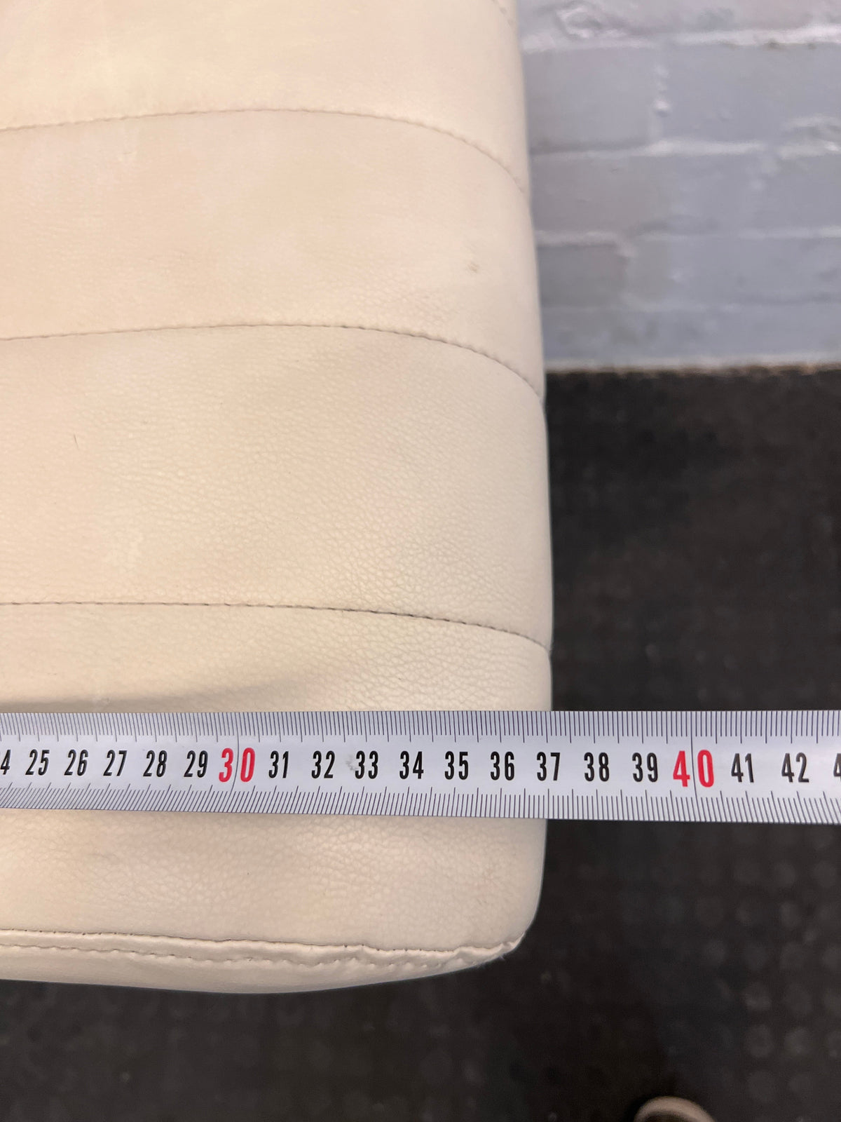 Cream Leather Bar Stool - PRICE DROP