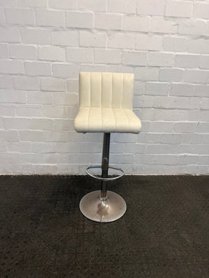 Cream Leather Bar Stool