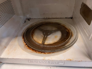 Platinum Mirror Finished Microwave (Rusted Inside)