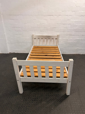 White Wooden Single Bed Frame - REDUCED