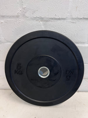 Black Powercore Rubber 5KG Barbell Bumper Plate