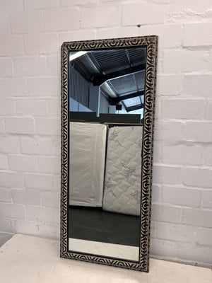 Black & Gold Framed Mirror (56cm x 133cm) (Chipped Corners)