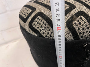 Black & Grey Round Printed Ottoman