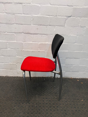 Red and Black Cushioned Dining Chair