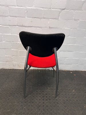 Red and Black Cushioned Dining Chair