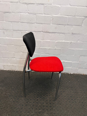 Red and Black Cushioned Dining Chair