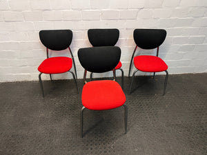 Red and Black Cushioned Dining Chair