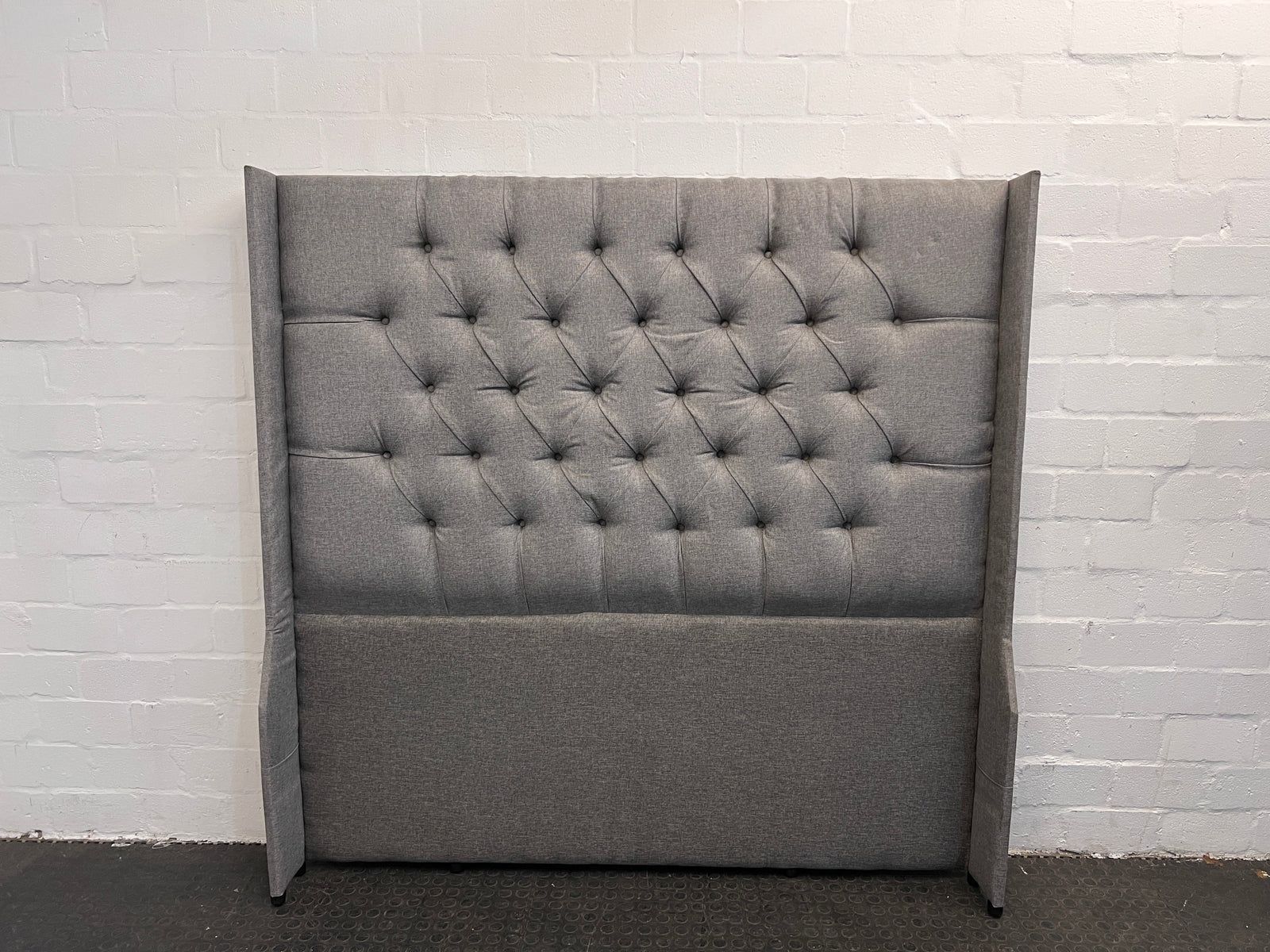 Grey Queen Headboard Studded