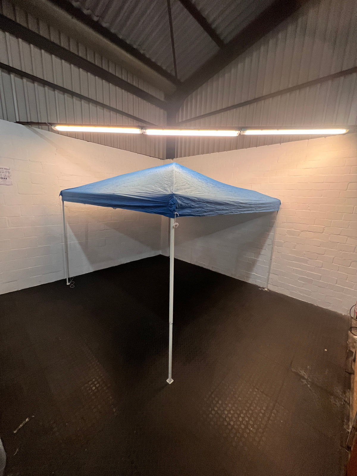 Out & About Blue and White Gazebo (Repaired Leg) - 2ndhandwarehouse.com