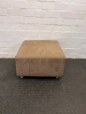 Tan Suede Ottoman 70 x 70cm