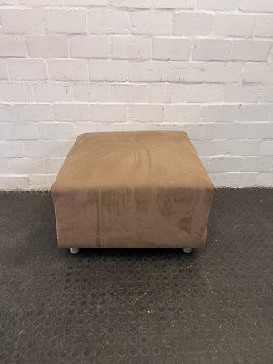 Tan Suede Ottoman 70 x 70cm