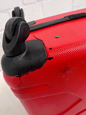 Red Hard Shell Suitcase on Wheels - Zip broken - REDUCED