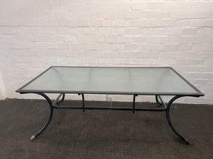 Glass Top Steel Framed Outdoor Table