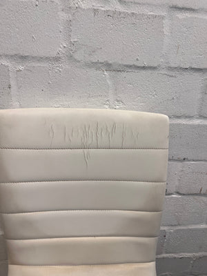 White Pleather Office Chair On Wheels