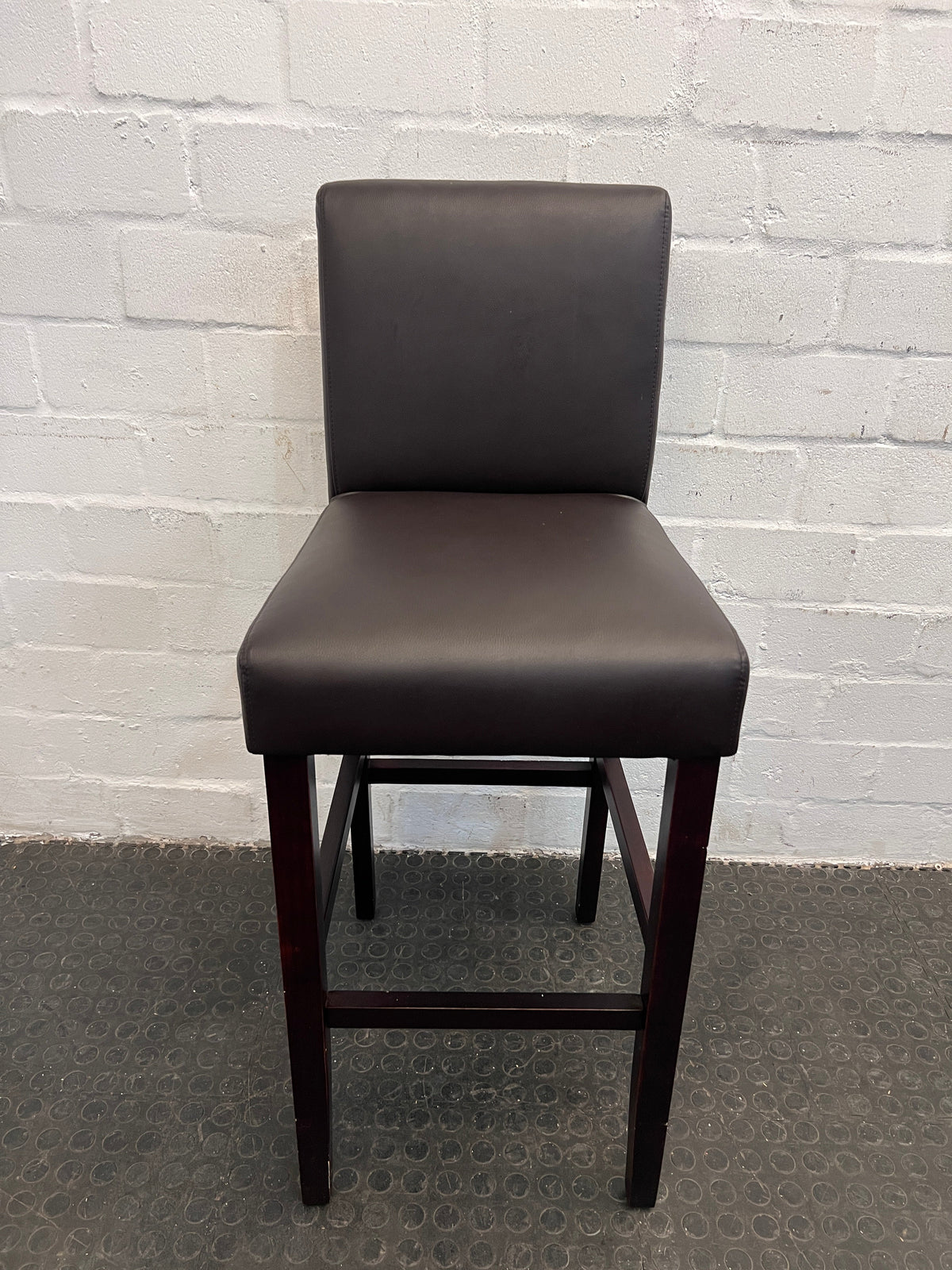 Brown Pleather Barstool - PRICE DROP