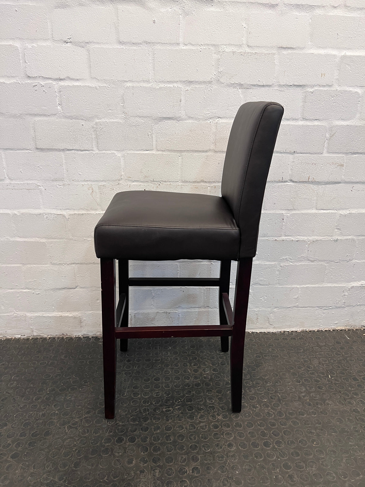 Brown Pleather Barstool - PRICE DROP