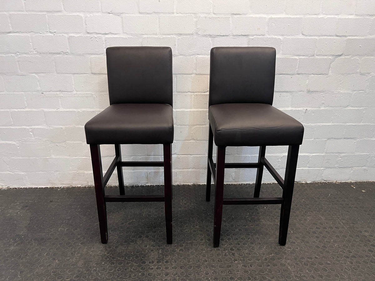 Brown Pleather Barstool - PRICE DROP