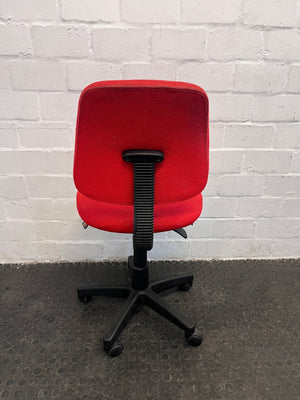 Red Typist Chair on Wheels